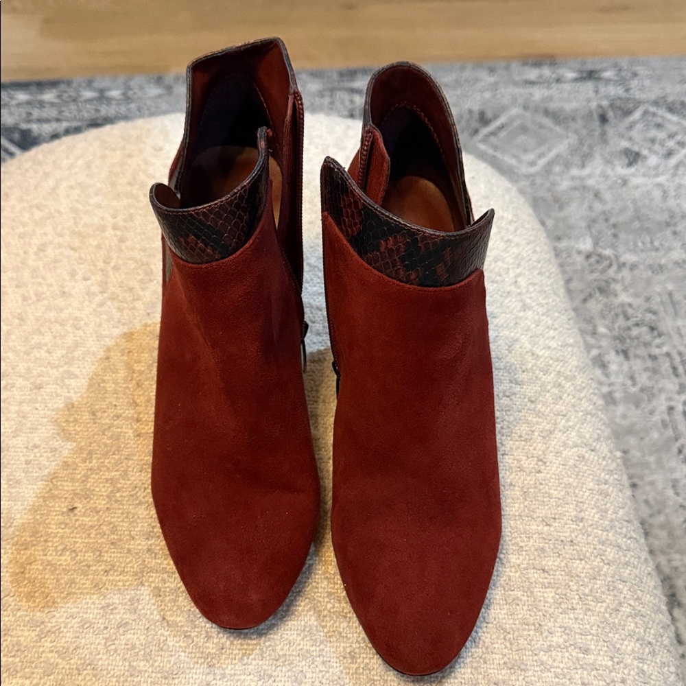 Vince Camuto Red Suede Ankle Booties
